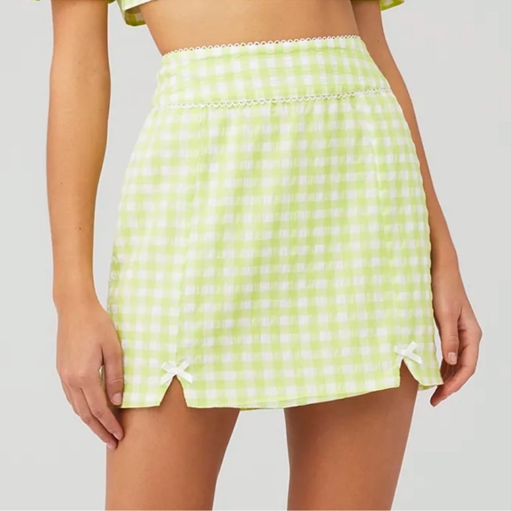For Love & Lemons “Maureen Mini Skirt” Gingham